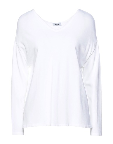 BASE MILANO Pullover Bianco 80% Viscosa, 20% Poliammide