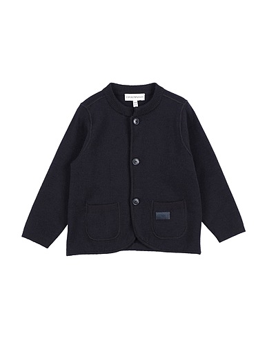 EMPORIO ARMANI Cardigan Midnight blue 37% Cotton, 29% Acrylic, 25% Wool, 8% Polyamide, 1% Elastane