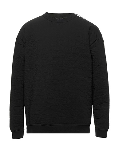 EMPORIO ARMANI Sweatshirt Black 100% Polyester, Polyurethane, Cotton, Elastane
