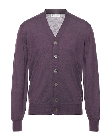 BRUNELLO CUCINELLI Cardigan Purple 90% Virgin Wool, 10% Cashmere