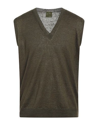LARDINI Sleeveless sweater Military green 100% Linen