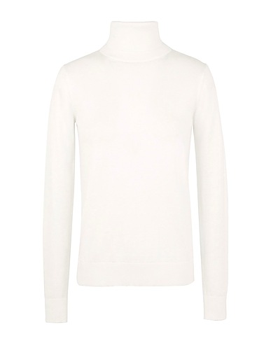 8 by YOOX Polo neck ORGANIC COTTON-SILK BLEND KNIT ROLL-NECK SWEATER
 Ivory 70% Organic cotton, 20% Polyamide, 10% Silk