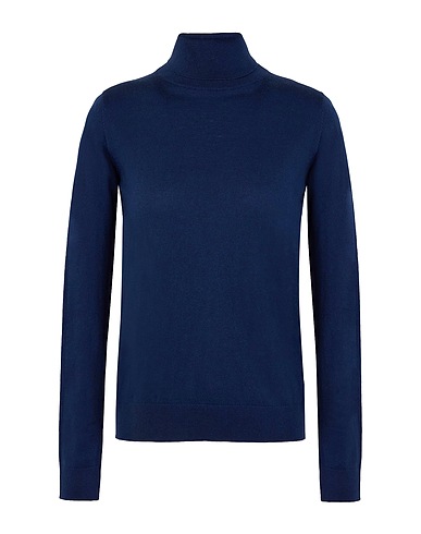 8 by YOOX Turtleneck ORGANIC COTTON-SILK BLEND KNIT ROLL-NECK SWEATER
 Midnight blue 70% Organic cotton, 20% Polyamide, 10% Silk