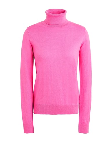 8 by YOOX タートルネック ORGANIC COTTON-SILK BLEND KNIT ROLL-NECK SWEATER
 フューシャ オーガニックコットン 70% / ナイロン 20% / シルク 10%