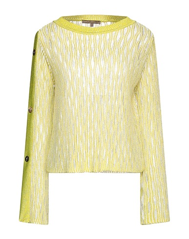 SIMONA CORSELLINI Jumper Lime green 40% Cotton, 35% Acrylic, 17% Polyamide, 4% Metallic fiber, 4% Other Fibres