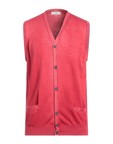 ALPHA STUDIO Cardigan Rosso 100% Cotone