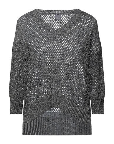 LORENA ANTONIAZZI Jumper Black 40% Cotton, 32% Polyacrylic, 14% Polyamide, 11% Synthetic fibers, 3% Metal