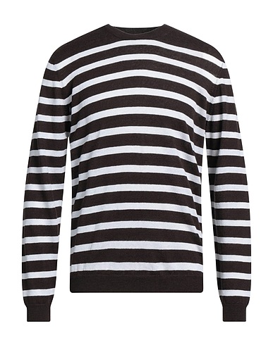 ALPHA STUDIO Sweater Dark brown 65% Linen, 35% Cotton