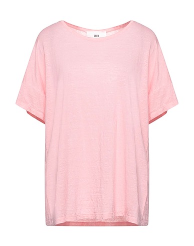 SOLOTRE Basic T-shirt Pink 95% Linen, 5% Elastane