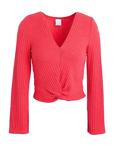 8 by YOOX Jumper RIBBED KNOT-DETAIL STRETCHY TOP
 Fuchsia 64% Polyester, 34% Viscose, 2% Elastane