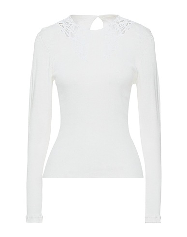 CHLOÉ Pullover Weiß 100% Baumwolle, Polyamid, Elastan, Perlmutt