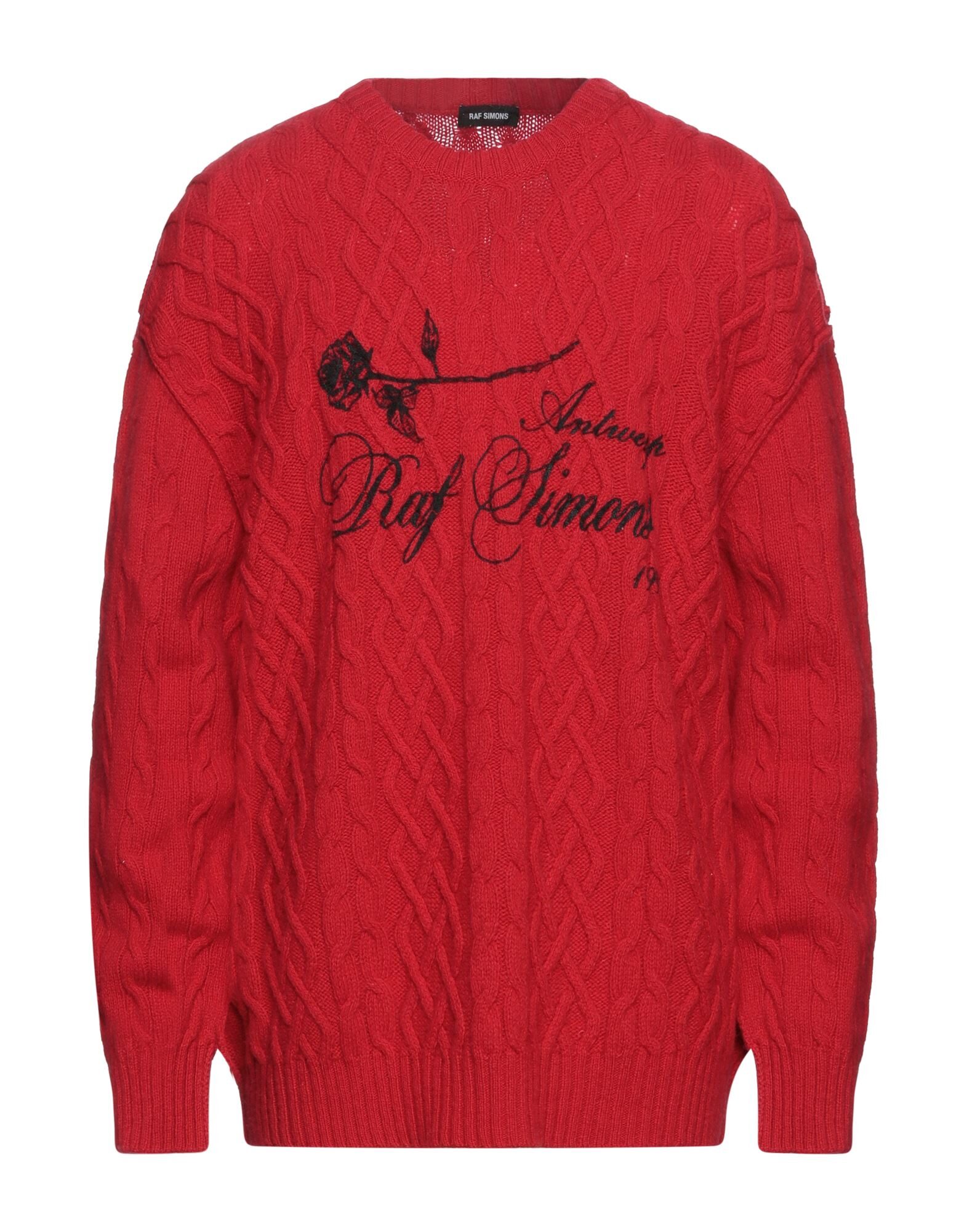 raf simons red sweater