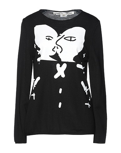 COMME des GARÇONS プルオーバー ブラック ウール 100%