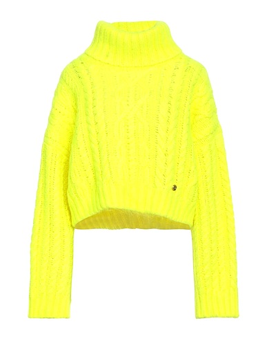 BALMAIN Polo neck Yellow 40% Mohair wool, 40% Virgin Wool, 17% Polyamide, 3% Wool