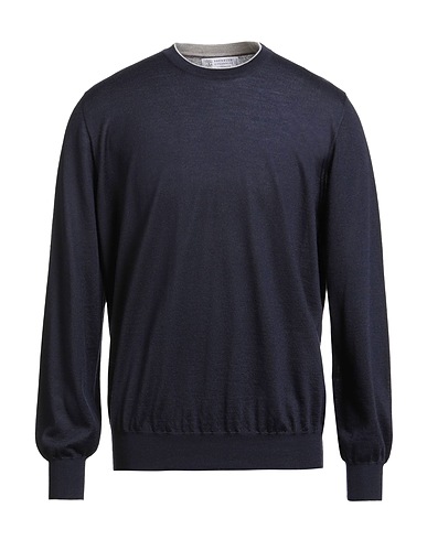 BRUNELLO CUCINELLI Cashmere jumper Navy blue 70% Cashmere, 30% Silk