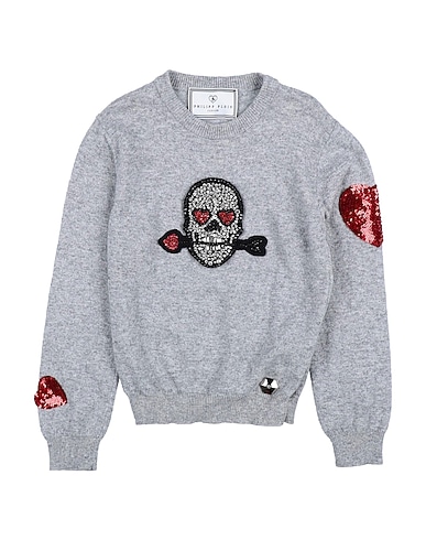 PHILIPP PLEIN Jumper Grey 40% Merino Wool, 25% Viscose, 25% Polyamide, 10% Cashmere