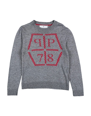 PHILIPP PLEIN Jumper Grey 65% Viscose, 30% Polyamide, 5% Wool