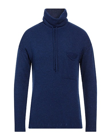 DANIELE ALESSANDRINI HOMME Polo neck Midnight blue 56% Acrylic, 30% Polyamide, 7% Viscose, 7% Wool