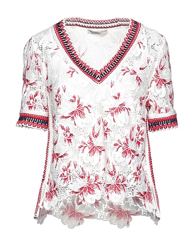 ERMANNO SCERVINO トップス ホワイト シルク 93% / ポリウレタン 7%