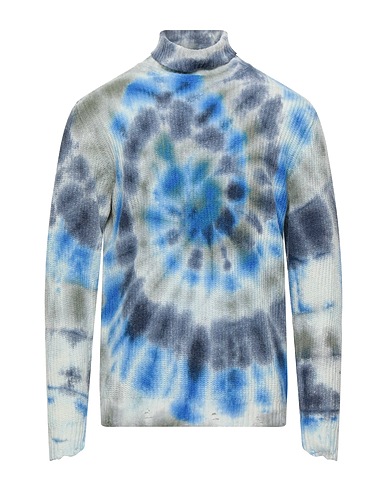 DANIELE ALESSANDRINI Polo neck Blue 80% Wool, 20% Polyamide