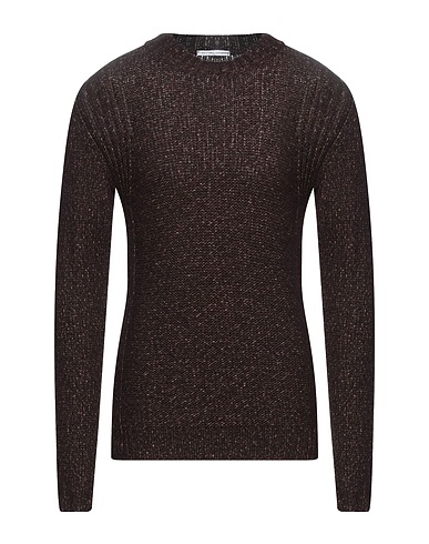 GREY DANIELE ALESSANDRINI Jumper Dark brown 48% Cotton, 30% Acrylic, 12% Polyamide, 7% Wool, 3% Alpaca wool