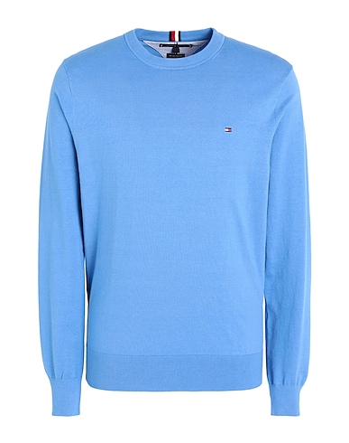 TOMMY HILFIGER Sweater Light blue 81% Cotton, 19% Polyester