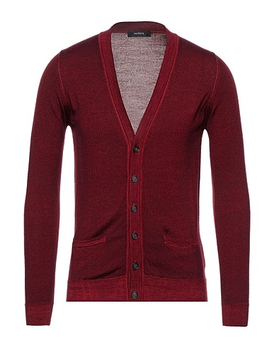 ALPHA STUDIO Cardigan Burgundy 100% Merino Wool