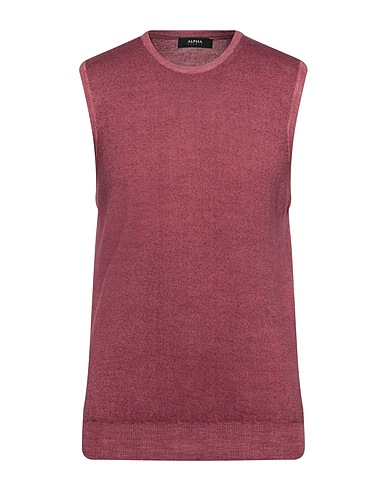 ALPHA STUDIO Sleeveless sweater Brick 100% Merino Wool