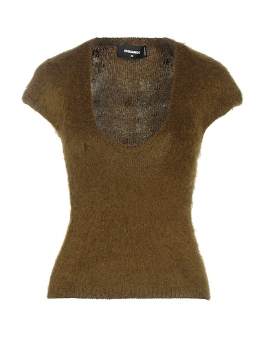 DSQUARED2 Sweater Military green 66% Mohair wool, 30% Polyamide, 4% Virgin Wool