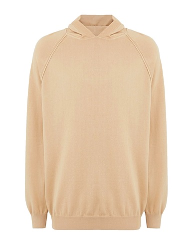 8 by YOOX Pullover COTTON RAGLAN REGULAR-FIT KNIT HOODIE Beige 100% Baumwolle