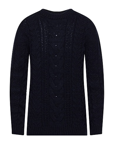 DONDUP Pullover Blu notte 75% Lana Merino, 25% Acrilico