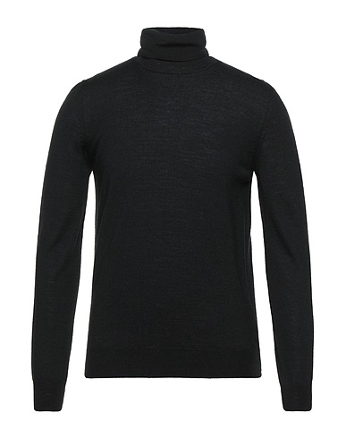 VNECK Polo neck Black 50% Virgin Wool, 50% Polyacrylic