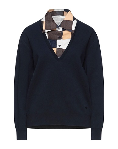 TORY BURCH Jumper Midnight blue 74% Cotton, 23% Nylon, 3% Elastane