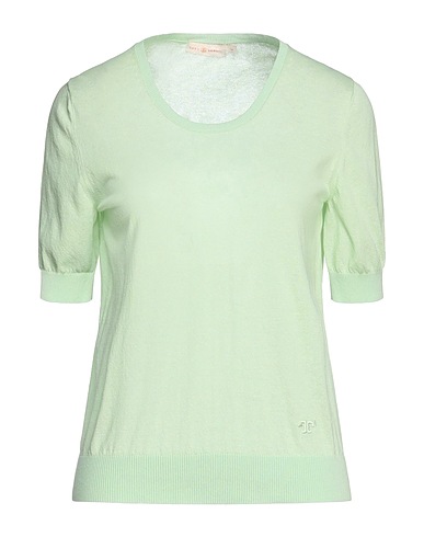 TORY BURCH Pullover Verde chiaro 90% Cotone, 10% Nylon