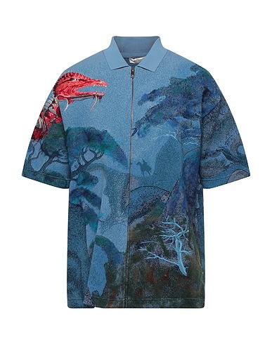VALENTINO GARAVANI Patterned shirt Slate blue 83% Viscose, 17% Polyester