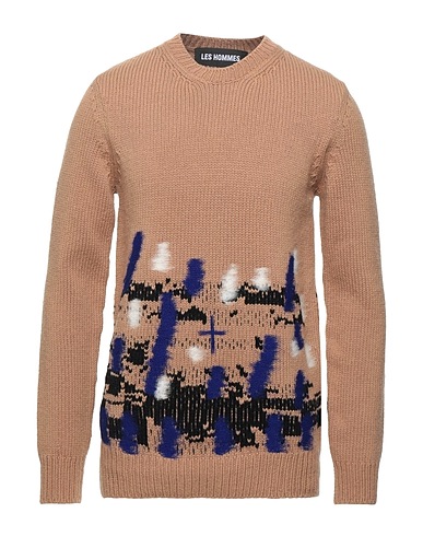 LES HOMMES Jumper Camel 100% Virgin Wool