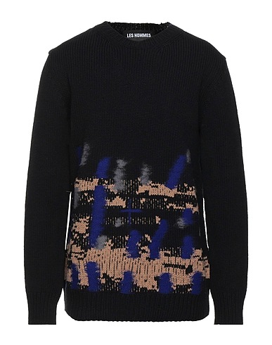 LES HOMMES Jumper Black 100% Virgin Wool