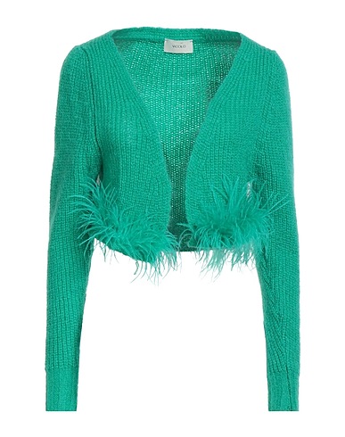 VICOLO Cardigan Emerald green 47% Acrylic, 27% Mohair wool, 26% Nylon