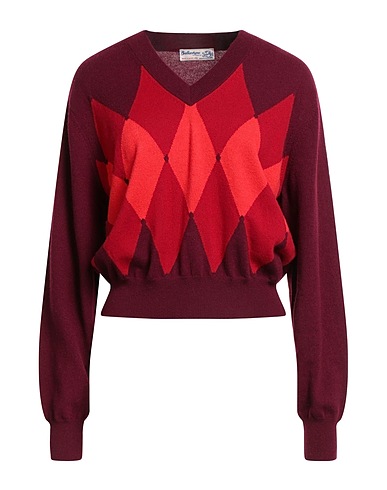 BALLANTYNE Maglia in Cachemire Bordeaux 100% Cachemire