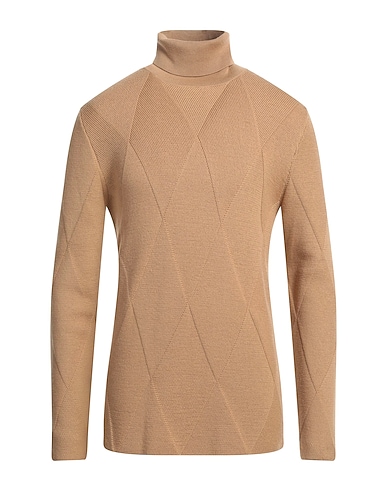 ALPHA STUDIO Col roulé Camel 100% Laine
