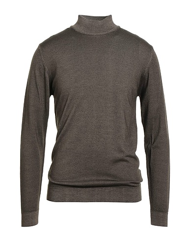 DANIELE FIESOLI Polo neck Dark brown 100% Merino Wool