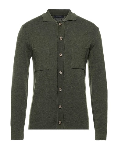DANIELE FIESOLI Cardigan Military green 100% Merino Wool