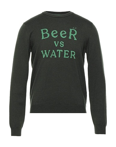 SUN 68 Jumper Dark green 50% Wool, 50% Cotton