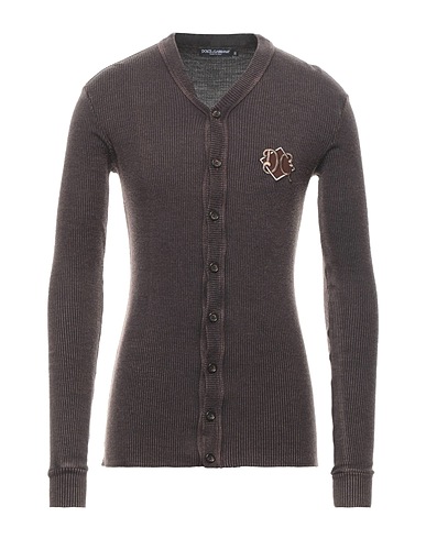 DOLCE&GABBANA Cardigan Chocolate brown 80% Wool, 20% Polyamide, Polyester, Viscose