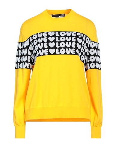 LOVE MOSCHINO Sweater Yellow 50% Acrylic, 50% Wool
