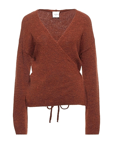 ALYSI Cardigan Brown 50% Acrylic, 29% Polyamide, 19% Wool, 2% Elastane