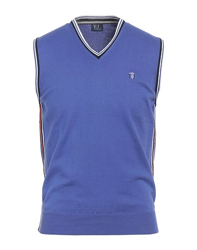 TRUSSARDI JEANS Sleeveless sweater Bright blue 100% Cotton