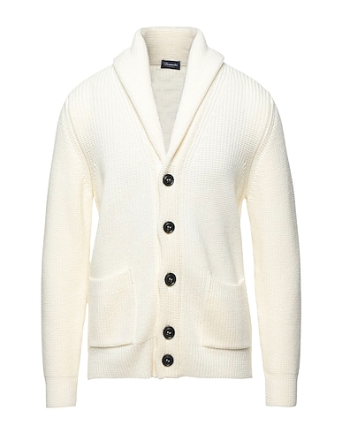 DRUMOHR Cardigan White 100% Merino Wool
