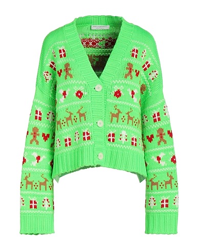 PHILOSOPHY di LORENZO SERAFINI Cardigan Lime green 51% Virgin Wool, 49% Acrylic