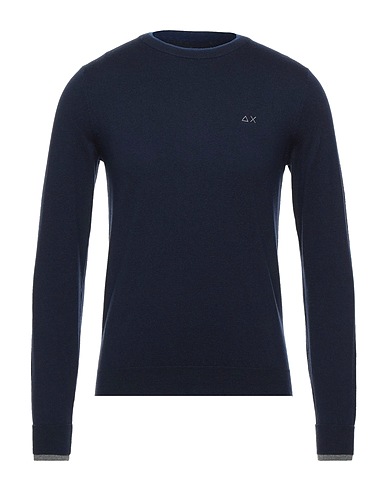 SUN 68 Sweater Midnight blue 50% Merino Wool, 50% Cotton